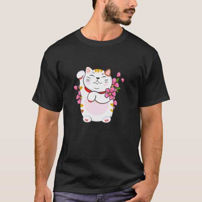 Camiseta Gato de la Suerte Maneki Neko (Anverso)
