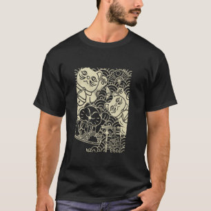 Camiseta Gato de la Suerte Maneki-Neko Japonés Buena Suerte