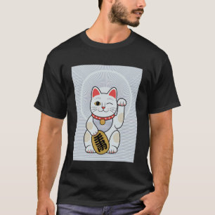 Camiseta Gato de la Suerte Maneki Neko Japonés Char de la F