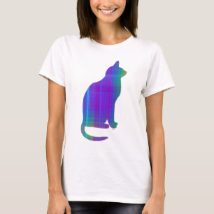 Camiseta Gato de la tela escocesa de Paisley