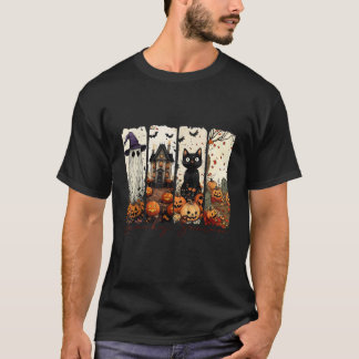 Camiseta Gato de la temporada espeluznante día de Halloween
