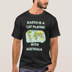 Camiseta Gato de la Tierra Jugando Con Forma De Pelota Aust