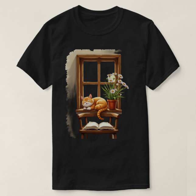 Camiseta Gato de la ventana (Diseño del anverso)