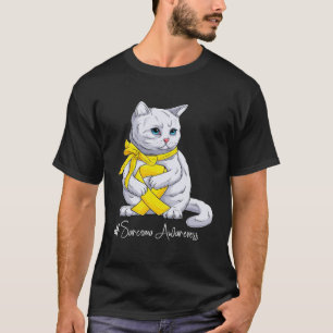 Camiseta Gato de lazo amarillo del Mes de Conciencia sobre 