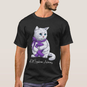 Camiseta Gato de lazo morado del Mes de Concienciación sobr