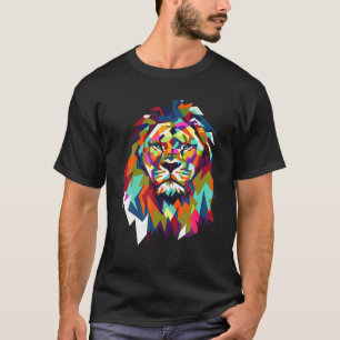 Camiseta Gato de León Geométrico Animal Leo de moda en Guay
