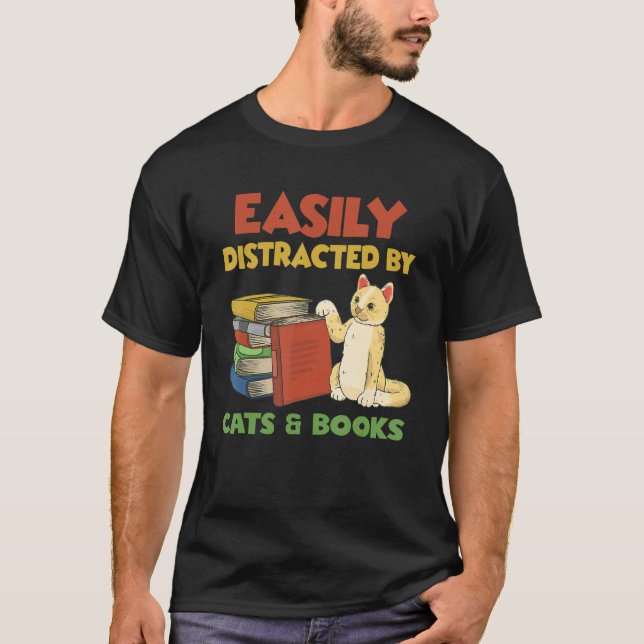 Camiseta Gato de librería de libros para hombres y mujeres (Anverso)