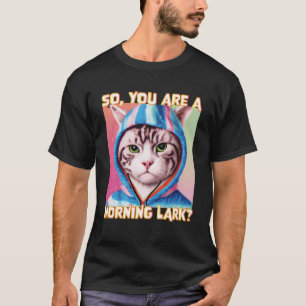 Camiseta Gato de los dorsales tardíos de la mañana de Felin