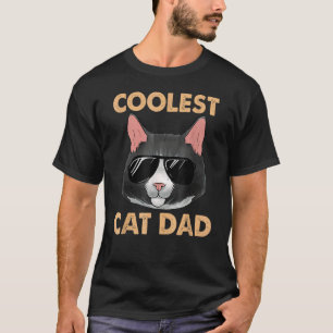 Camiseta Gato De Los Hombres Con Gafas De Sol Gato De Papá