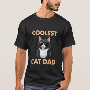 Camiseta Gato De Los Hombres Con Gafas De Sol Gato De Papá