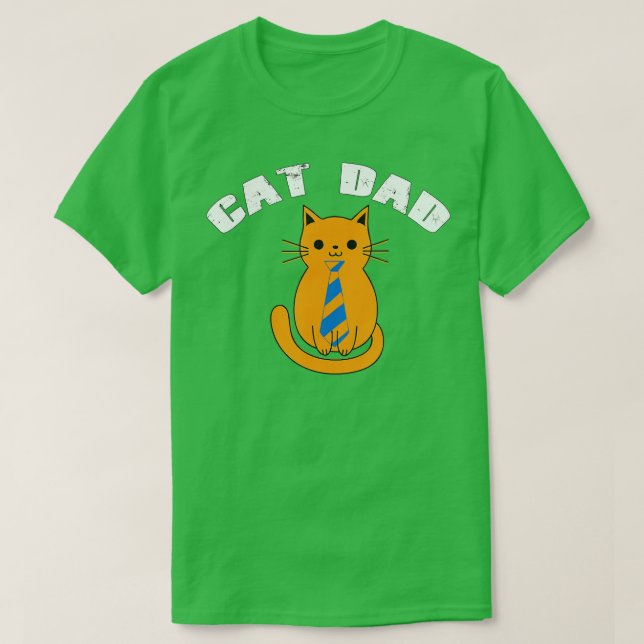 Camiseta Gato de los Padres Camisas Día Gato Papá Viste Tie (Diseño del anverso)