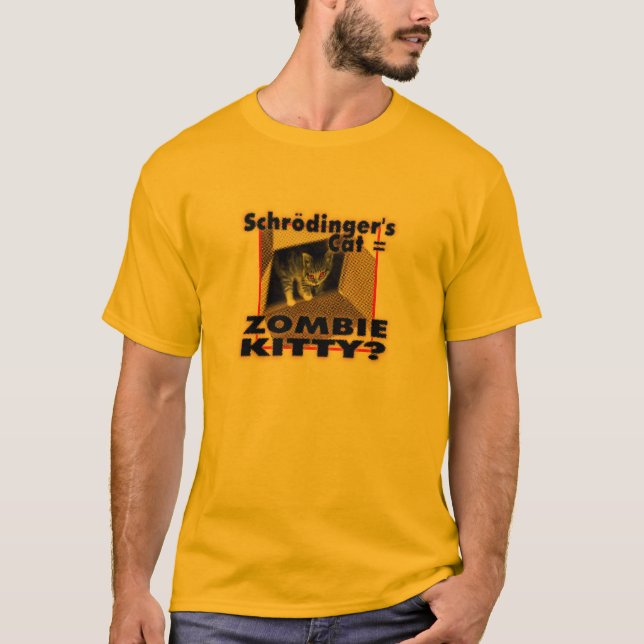 Camiseta gato de los schrodingers = gatito del zombi (Anverso)