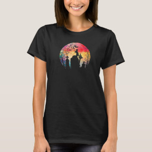 Camiseta Gato de Luna Llena de Acuarela de Halloween sobre 