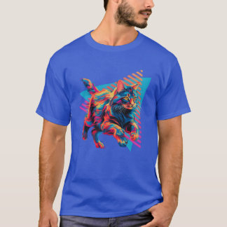 Camiseta gato de Maine chico 80s 90s