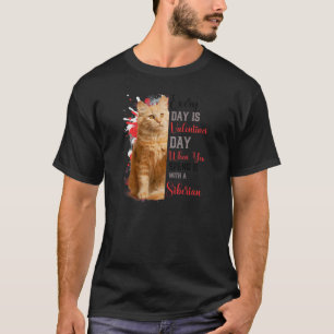 Camiseta Gato de mamá siberiana Día de San Valentín Cat