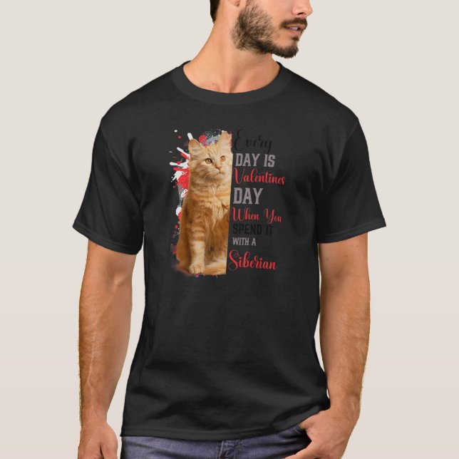 Camiseta Gato de mamá siberiana Día de San Valentín Cat Mam (Anverso)
