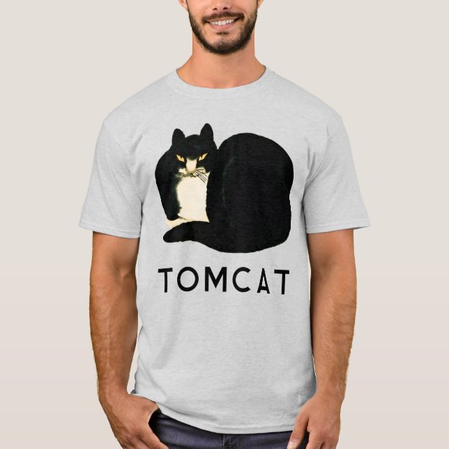 Camiseta Gato de Manchú Negro de la dinastía Qing china Tom (Anverso)