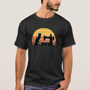 Camiseta Gato de máquina de coser retro tejiendo costurera
