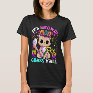 Camiseta Gato de Mardi Gras Gatito Meowdi Gras Sombrero de