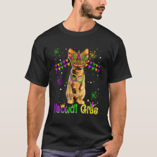 Camiseta Gato de Mardi Gras Lindo Gato Devon Rex Máscara de