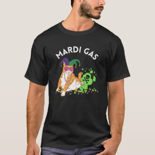 Camiseta Gato de Mardi Gras Meme Chiste de Gato que se tira