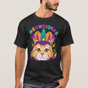 Camiseta Gato de Mardi Gras Meowdigras Niñas Adolescentes D