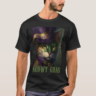 Camiseta Gato de Máscara de Mardi Gras