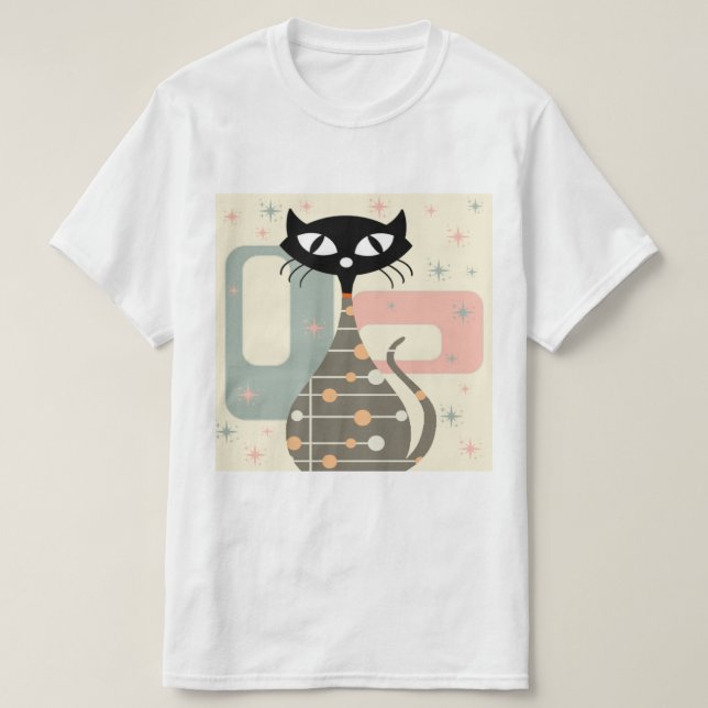 Camiseta Gato de mediados del siglo (Diseño del anverso)