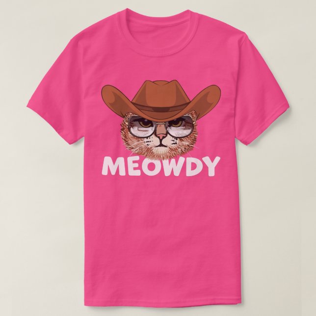 Camiseta Gato de Meowdy Texas con Gorra de Vaquero Cou (Diseño del anverso)