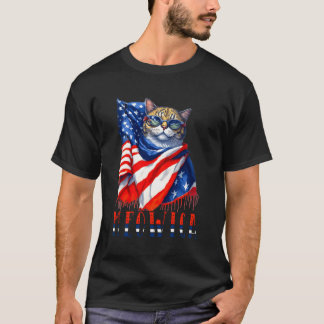 Camiseta Gato de Meowica 4 de julio Gafas de sol Merica Cat