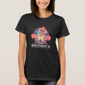 Camiseta Gato De Meowica Bandera Estadounidense 4 De Julio 