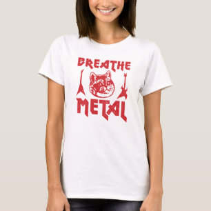 Camiseta Gato de metales pesados divertido