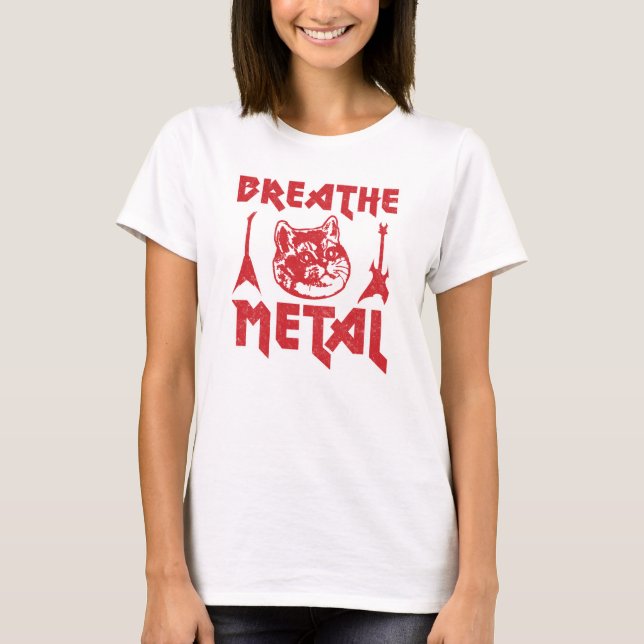 Camiseta Gato de metales pesados divertido (Anverso)