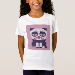 Camiseta gato de mirada gruñón triste