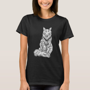 Camiseta Gato De Mono Grande Con Abrigo Largo Fluffy