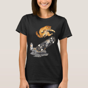 Camiseta Gato de monopatín meme divertido de la calle gatit