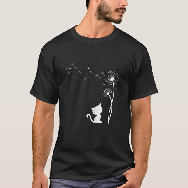 Camiseta Gato De Mujeres Con Motif De Gato De Dandelion Ret (Anverso)