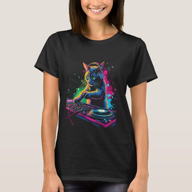 Camiseta gato de música (Anverso)