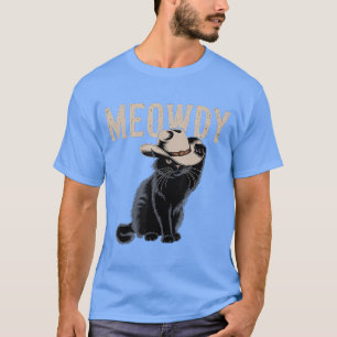 Camiseta Gato de música country Meowdy divertido sombrero d