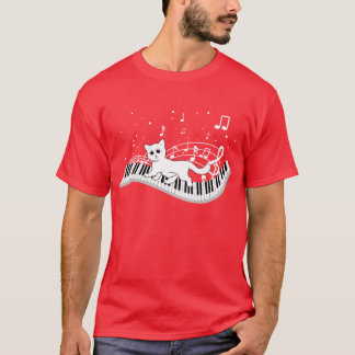 Camiseta Gato De Música De Amor Jugando En El Músico Musica