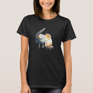Camiseta Gato de música de piano Hombres Mujeres Niños Pian