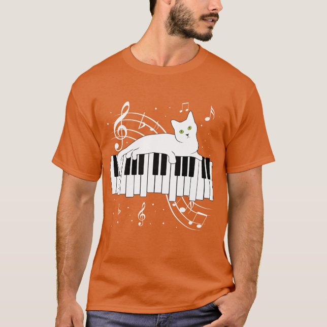 Camiseta Gato De Música Jugando En La Familia De Músicos Mu (Anverso)