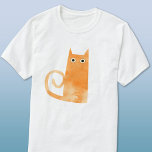 Camiseta Gato de Naranja divertido<br><div class="desc">Pequeño gato de jengibre naranja de acuarela,  lindo y ligeramente alarmado,  perfecto para los amantes de los animales. Arte original de Nic Squirrell.</div>