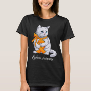 Camiseta Gato de Naranja Ribbon del Mes de Conciencia