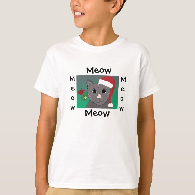 Camiseta Gato de Navidad Adorable (Anverso)
