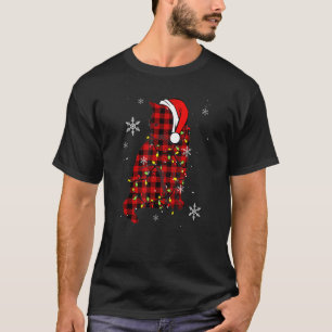 Camiseta Gato de Navidad Cuadrillé Pijama Xmas