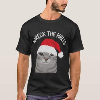 Camiseta Gato de Navidad Destruye las Salas