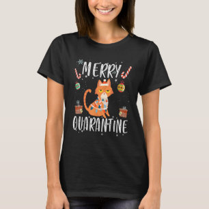 Camiseta Gato de Navidad Feliz Cuarentena Santa Claus Feo C