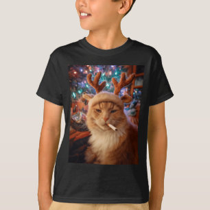 Camiseta Gato de Navidad Fumando Cigarrillo Meme Gen Z Como