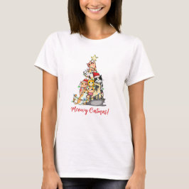 Camiseta Gato de Navidad Meowy adorable árbol de Navidad